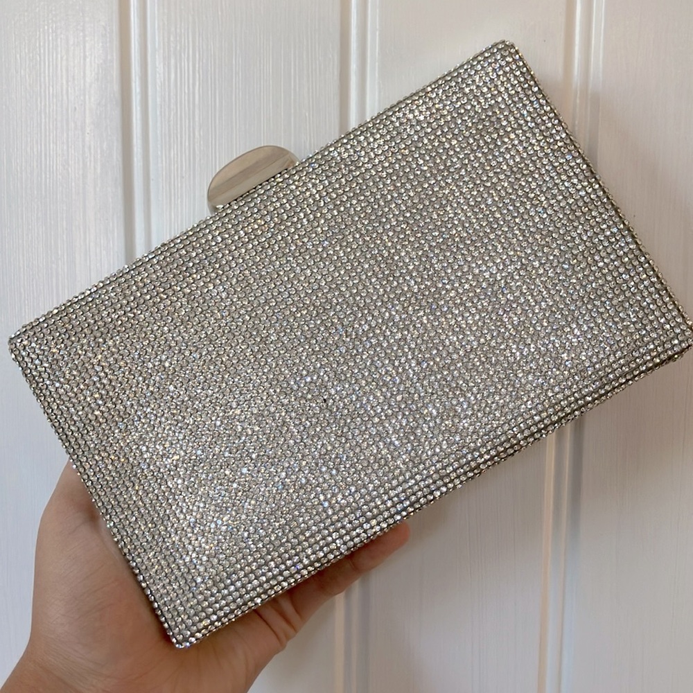 NWOT Rhinestone Clutch Bag with Strap